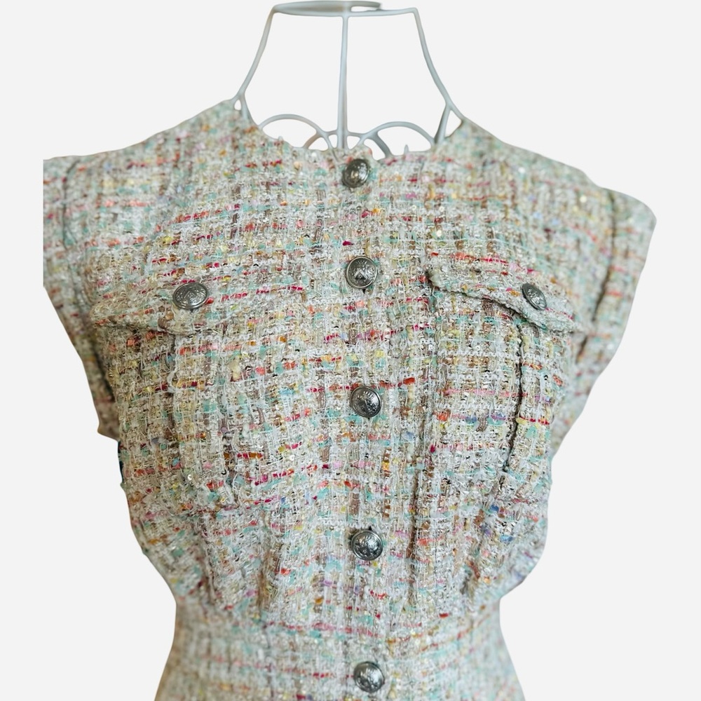 Express Multicolor Tweed Romper - Picture 4 of 7